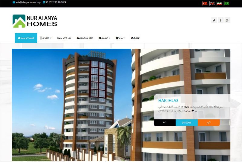 Alanya Web Tasarım - Alanya Homes 