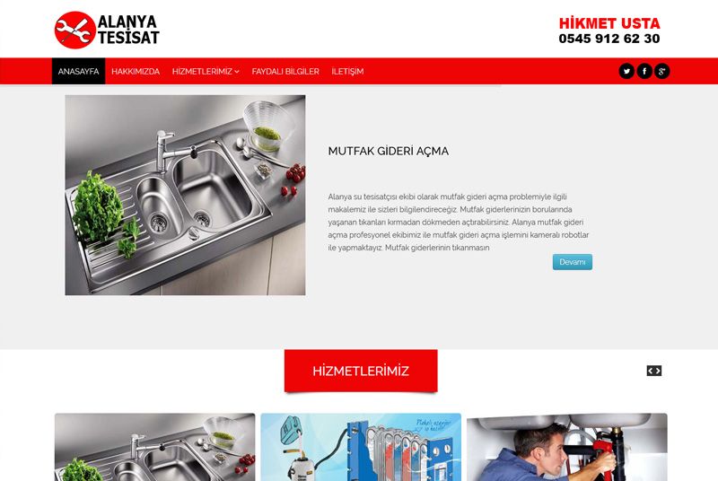 Alanya Web Tasarım - Alanya Su Tesisatçısı 