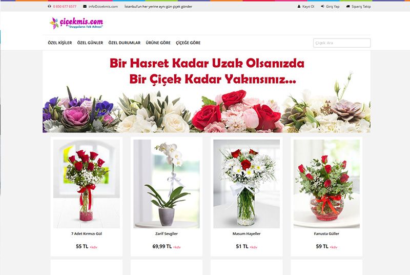 Alanya Web Tasarım - Çiçekmis Çiçekçi Sitesi 