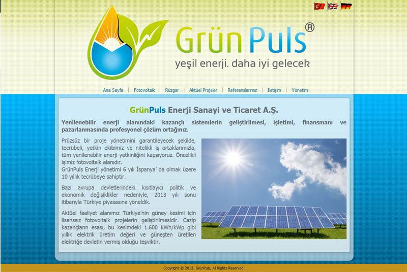 Alanya Web Tasarım - Grün Puls Yeşil Enerji 